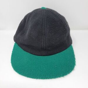 Vintage Merkley Headgear Black & Green Fleece Baseball Strapback Hat